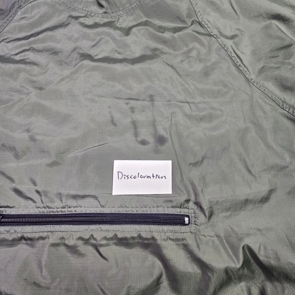 Banana Republic Jacket Men's Medium Green Full Zip Windbreaker Packable (Flaws)